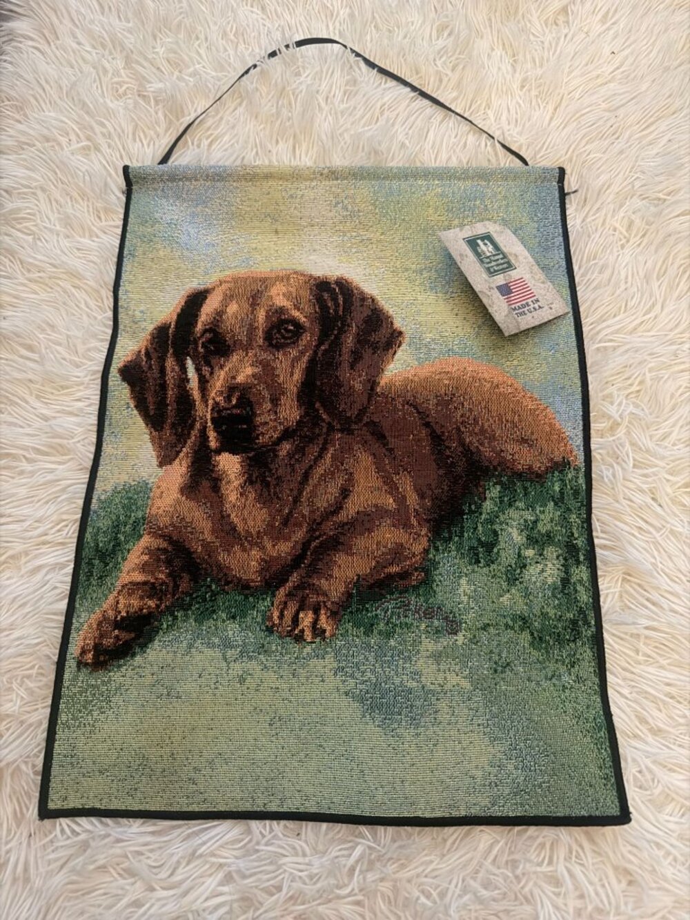 NWT Linda Picken Dachshund Dog Tapestry Wall Hanging
